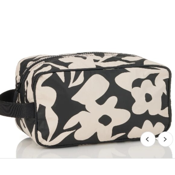ALOHA Collection Black and White Floral Cosmetic Bag - Picture 3 of 5